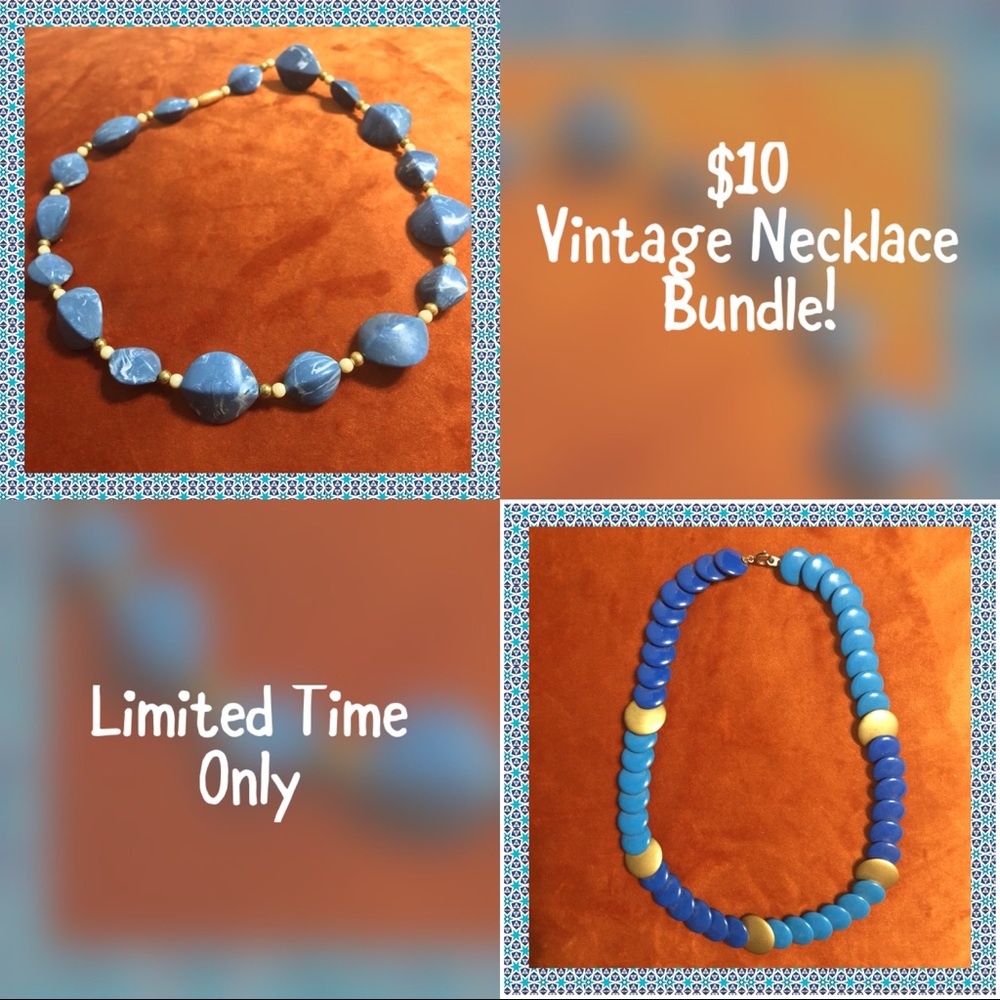 $10 Blue Vintage Necklace Bundle